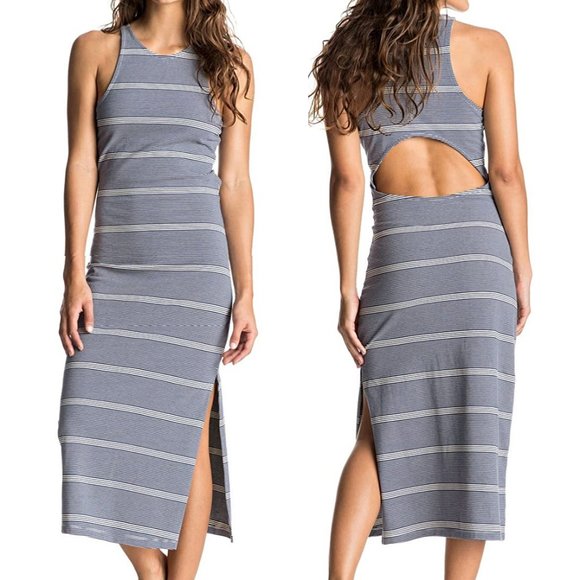 Roxy Dresses & Skirts - Roxy Back Cutout Maxi Dress Blue/Cream